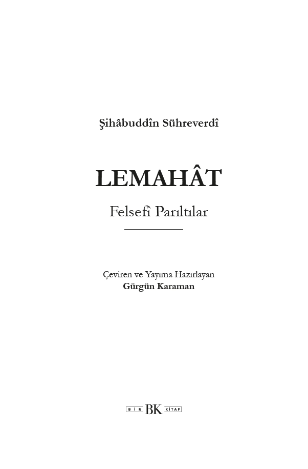 Lemahât: Felsefî Parıltılar (Sühreverdî) | Bir Kitap