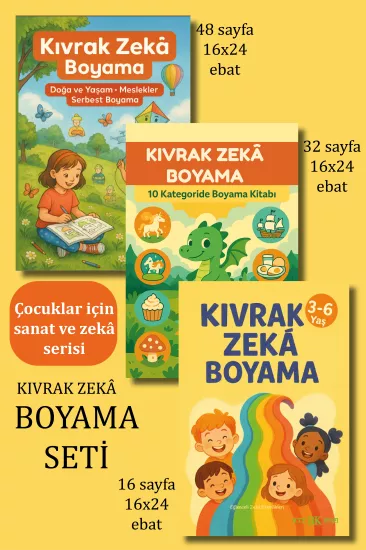Kıvrak Zekâ Boyama Seti – 16×24 Ebat (16/32/48 Sayfa)