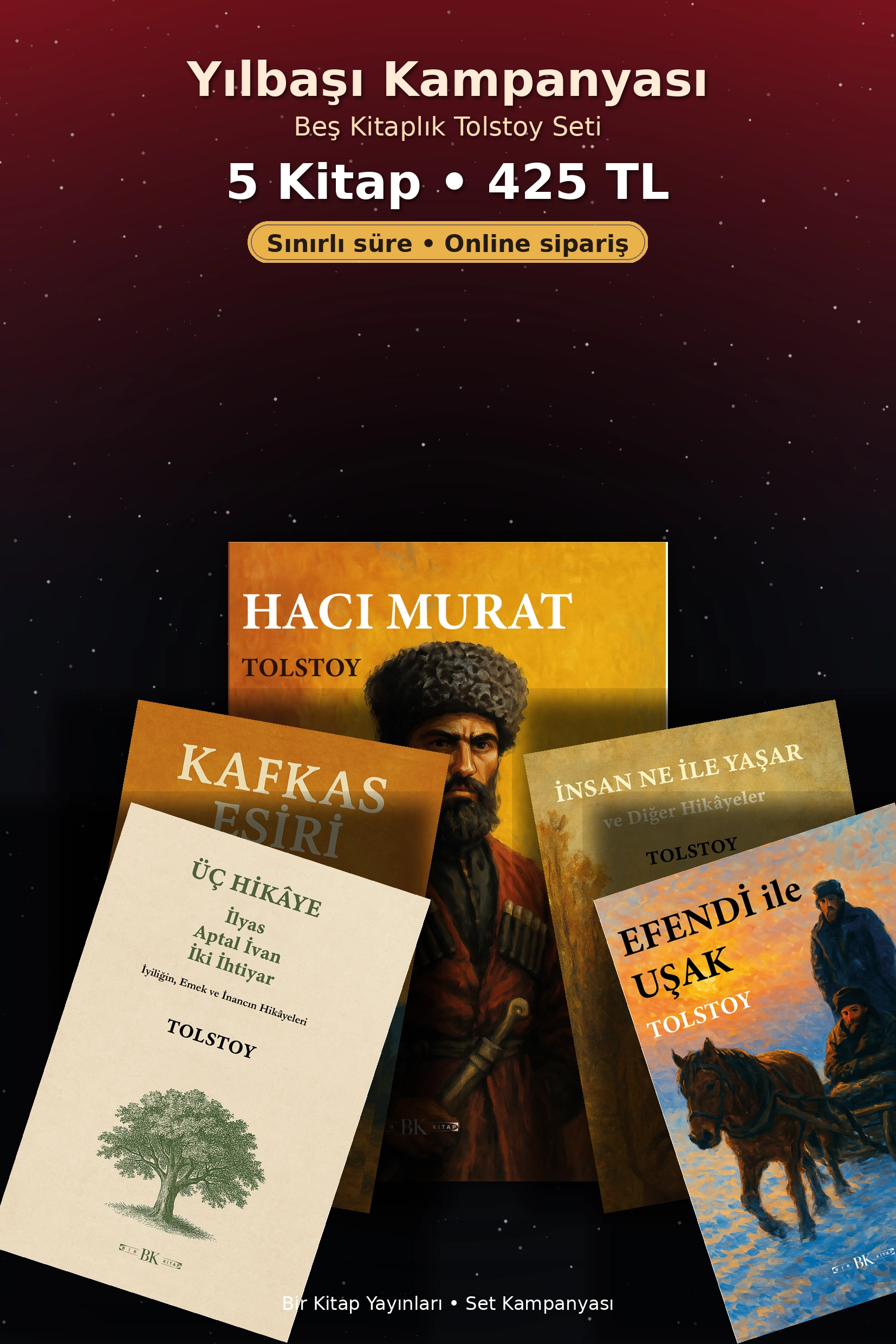 Beş Kitaplık Tolstoy Seti (Yılbaşı Kampanyası) – 5 Kitap 425 TL